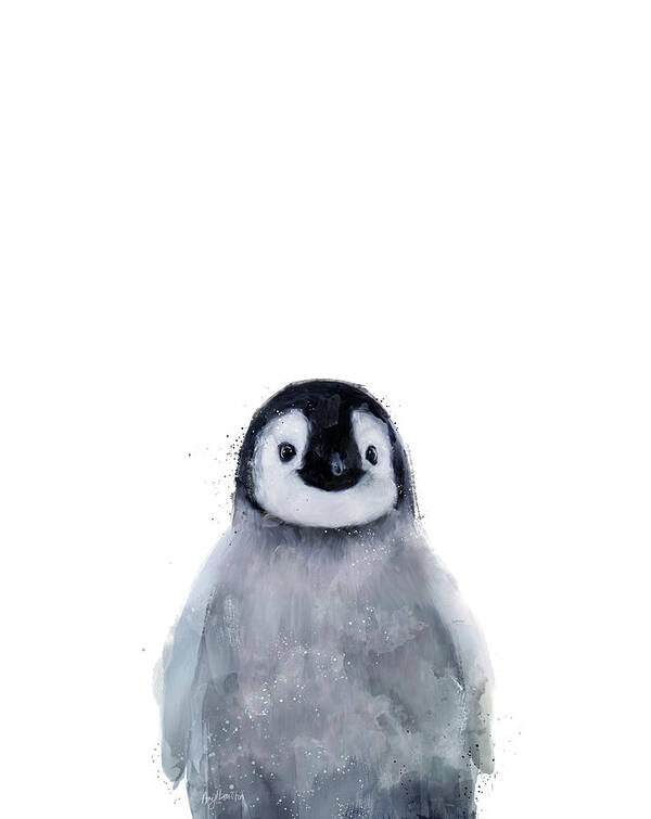 Penguin Art Print featuring the mixed media Little Penguin by Amy Hamilton