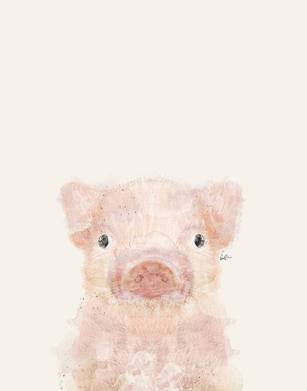 Pig Art Print featuring the painting Little Pig by Bri Buckley