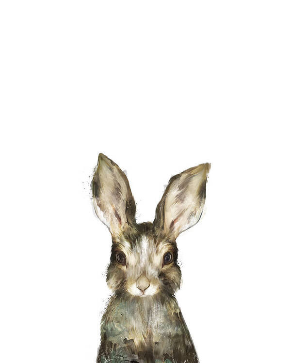 Rabbit Art Print featuring the painting Little Rabbit by Amy Hamilton