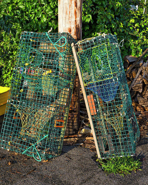 Maine Art Print featuring the photograph Lobster Pots - Perkins Cove - Maine by Steven Ralser