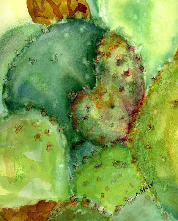 Landscape Art Print featuring the painting Love Cactus by Marilyn Barton