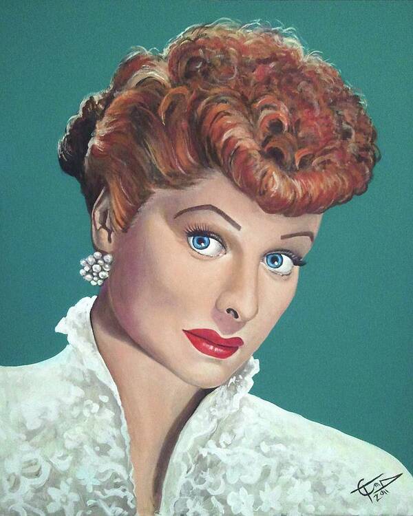 I Love Lucy Art Print featuring the painting Lucille Ball by Tom Carlton