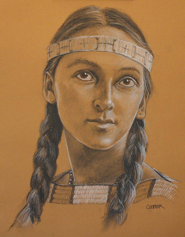 Portrait Art Print featuring the drawing Lucille Dakota by Todd Cooper