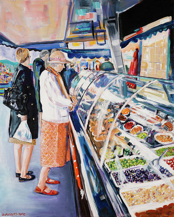 Acrylic Art Print featuring the painting Madame Masson Goes To Market by Seeables Visual Arts