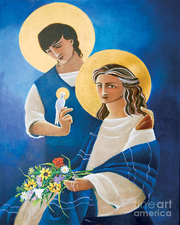 Madonna And Son Art Print featuring the painting Madonna and Son - MMMAS by Br Mickey McGrath OSFS