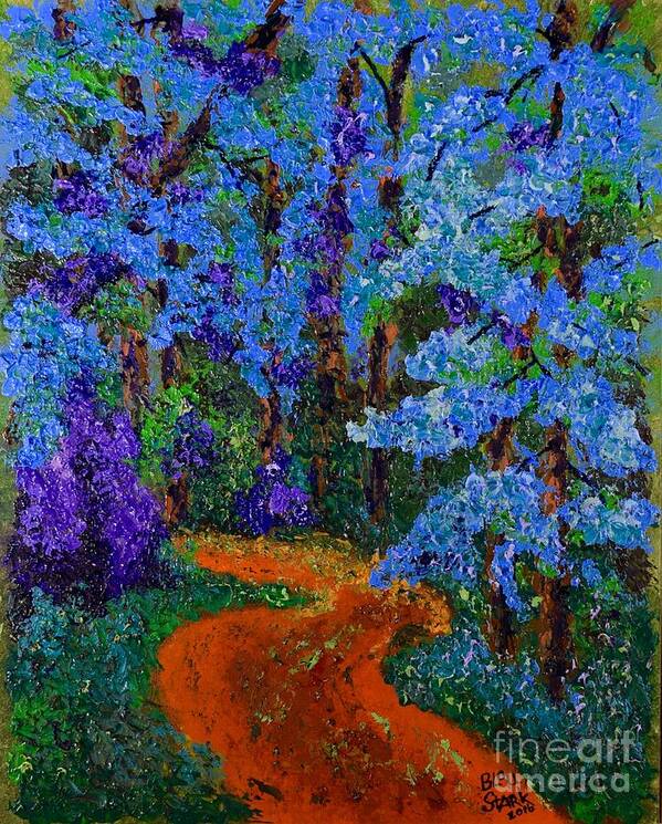  Art Print featuring the painting Magical Blue Forest by Barrie Stark