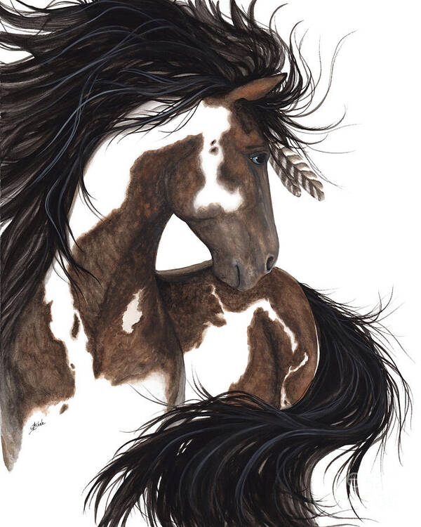 Majestic Horse Art Print featuring the painting Majestic Dream Pinto Horse by AmyLyn Bihrle