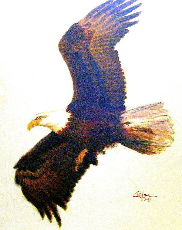 Eagles Art Print featuring the painting Making A Comeback v2 by G Cuffia
