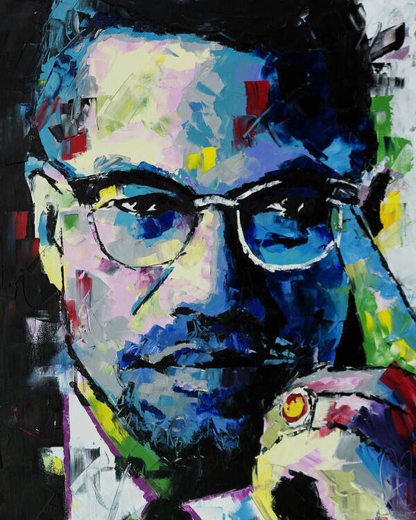 Malcolm X Art Print featuring the painting Malcolm X by Richard Day
