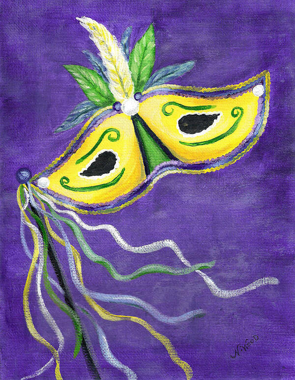 Mardi Gras Art Print featuring the painting Mardi Gras 3 by Nancy Sisco
