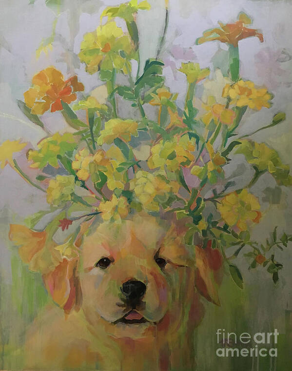 Florus Animalum Art Print featuring the painting Marigold by Kimberly Santini