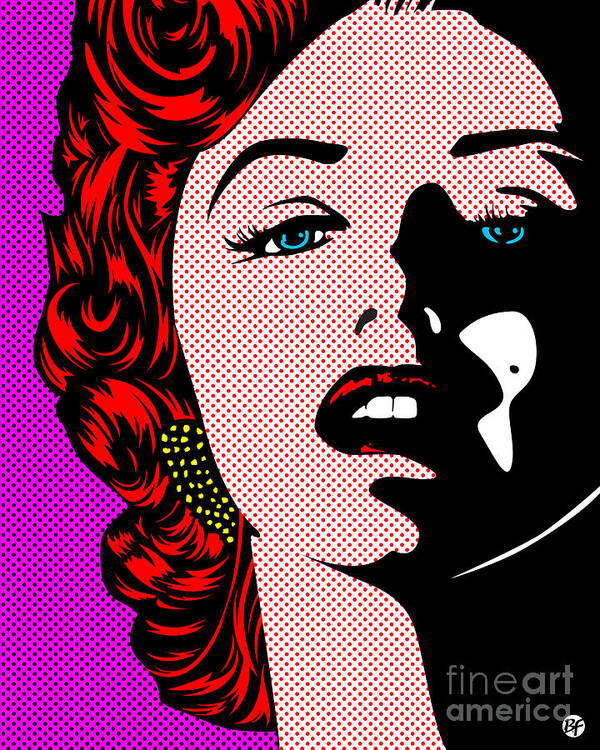 Marilyn Art Print featuring the digital art Marilyn02-2 by Bobbi Freelance