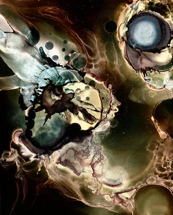 Nebula Art Art Print featuring the painting Metallic Nebula by Patricia Lintner