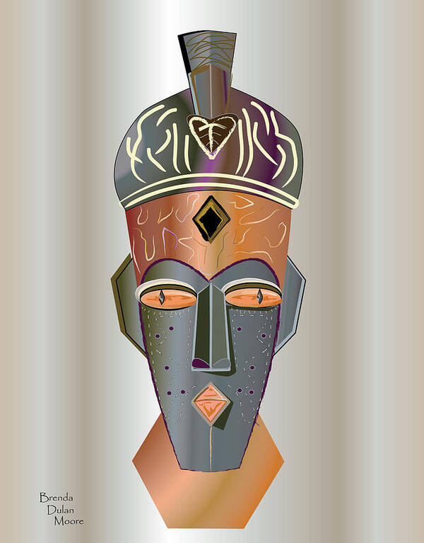 Copper Art Print featuring the digital art Mhask I I I by Brenda Dulan Moore
