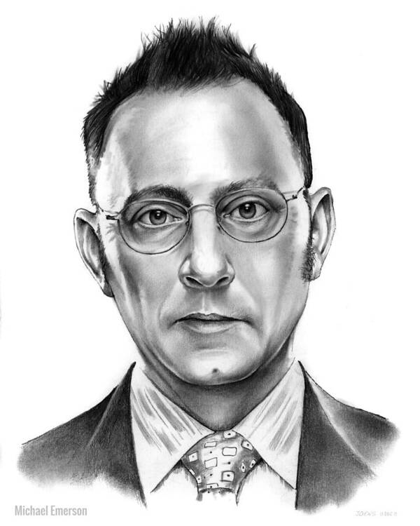 Michael Emerson Art Print featuring the drawing Michael Emerson by Greg Joens