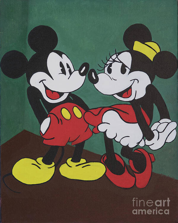 Micky Mouse Art Print featuring the painting Mickey and Minnie by Dean Robinson