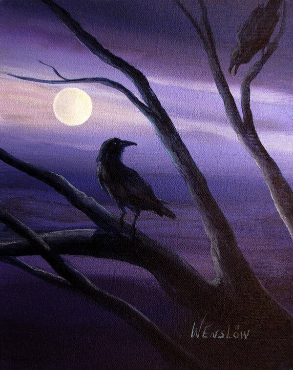 Landscape Art Print featuring the painting Midnight by Wayne Enslow