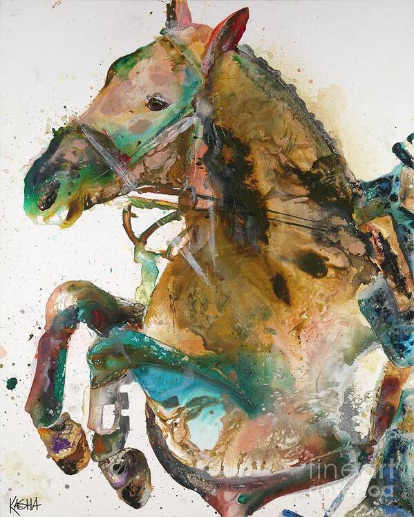 Horse Art Print featuring the painting Might As Well Jump by Kasha Ritter