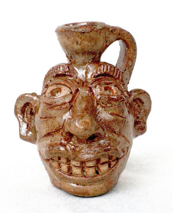Face Jug Art Print featuring the ceramic art Miniature Face Jug by Stephen Hawks