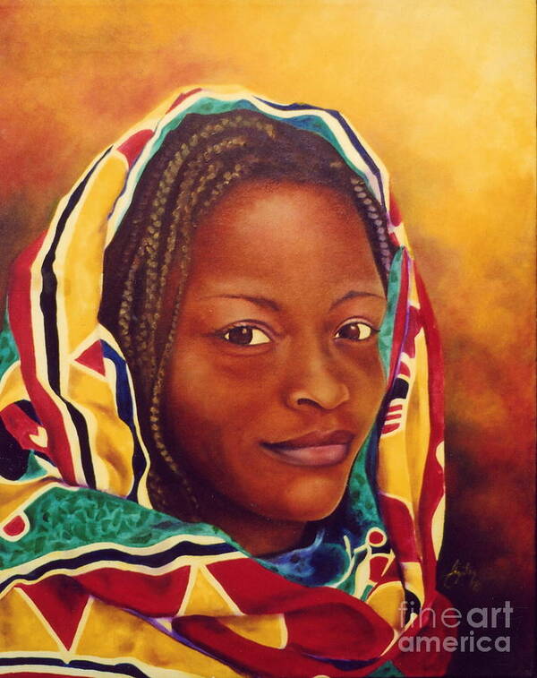 Mirey Art Print featuring the painting Mirey-Angola by Daniela Easter