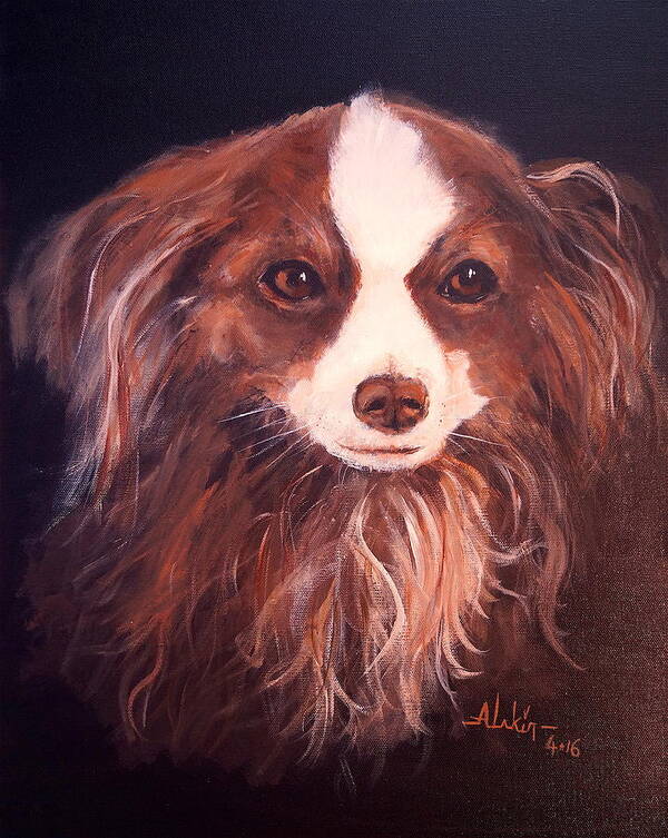 Dog Art Print featuring the painting Miss Pippin by Alan Lakin