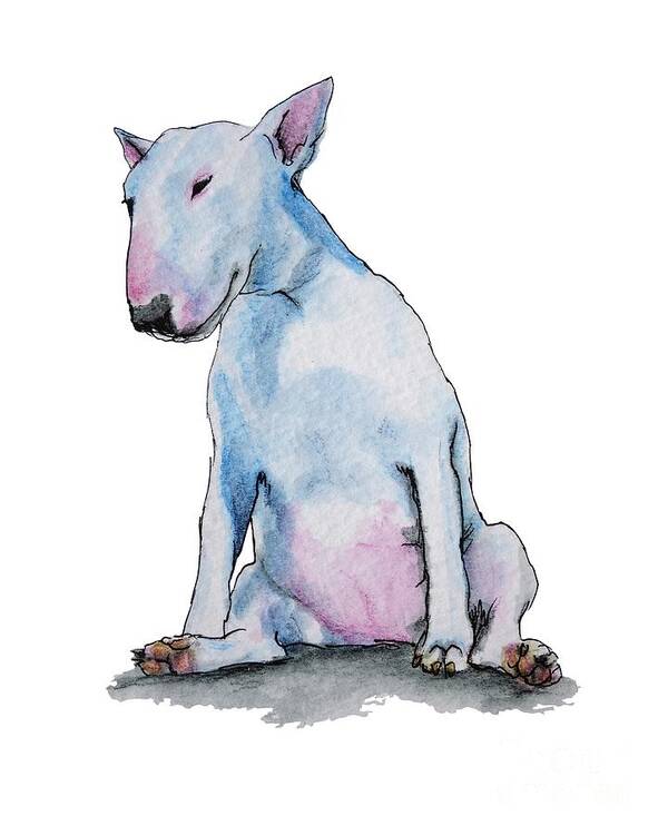 Bull Terrier Art Print featuring the painting Miss Ya by Jindra Noewi