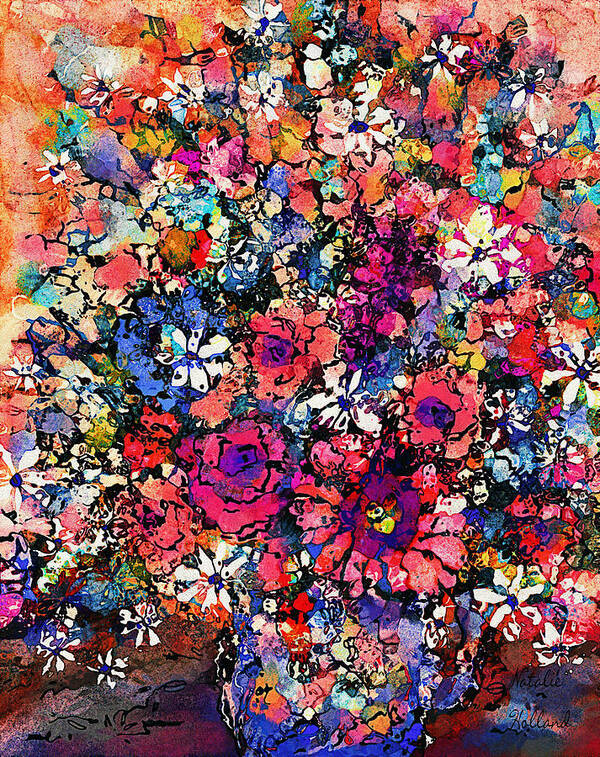 Natalie Holland Art Art Print featuring the painting Mixed Flowers by Natalie Holland