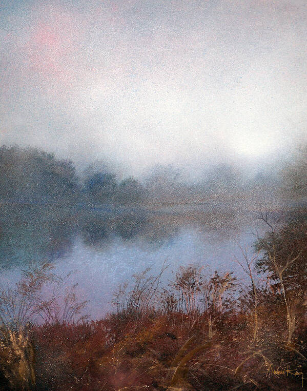 Landscape Art Print featuring the painting Morning Fog by Andrew King