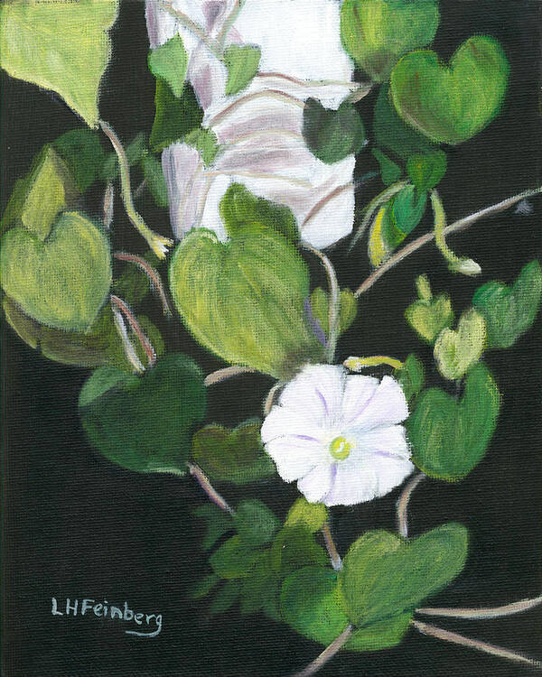 Morning Glory Art Print featuring the painting Morning Glory by Linda Feinberg