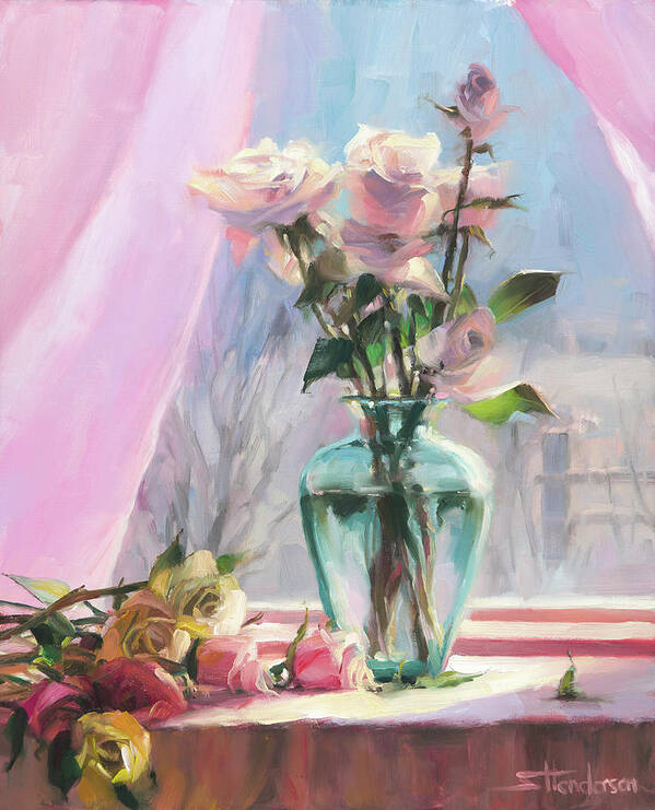 Flowers Art Print featuring the painting Morning's Glory by Steve Henderson