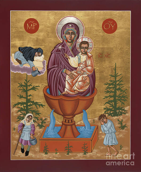 Mother Of God Life Giving Spring Art Print featuring the painting Mother of God Life Giving Spring 179 by William Hart McNichols