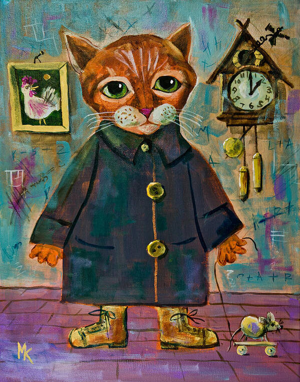 Cat Art Print featuring the painting My Home by Maxim Komissarchik