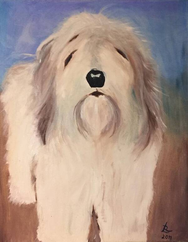 Dog Art Print featuring the painting My Oscar by Ryszard Ludynia