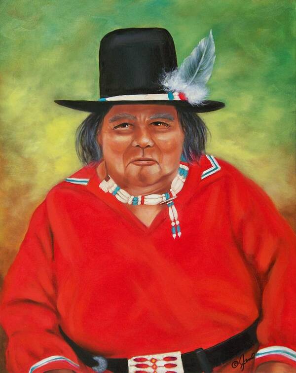 Oil Painting Art Print featuring the painting Native American by Joni McPherson