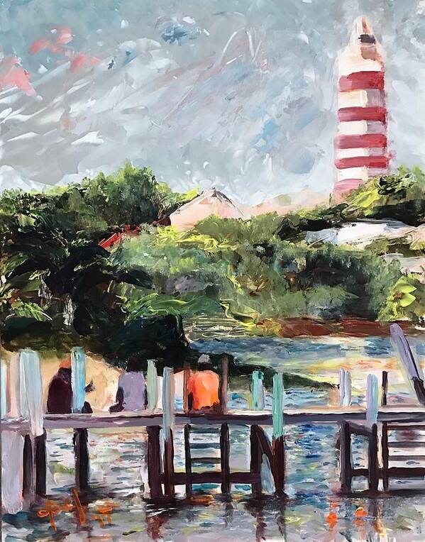 Hope Town Art Print featuring the painting On the Dock by Josef Kelly