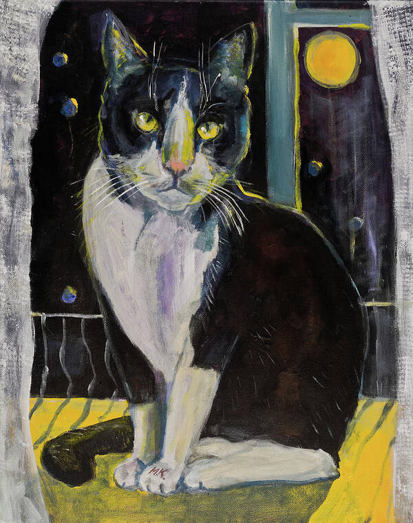 Cat Art Print featuring the painting Oreo by Maxim Komissarchik