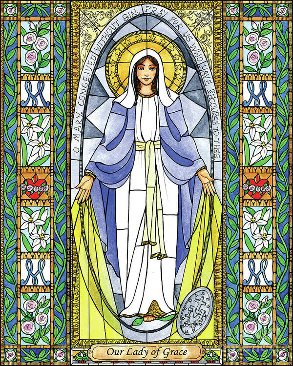 Our Lady Of Grace Art Print featuring the painting Our Lady of Grace by Brenda Nippert