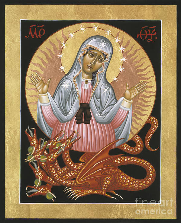 Our Lady Of The Apocalypse Art Print featuring the painting Our Lady of the Apocalypse 011 by William Hart McNichols