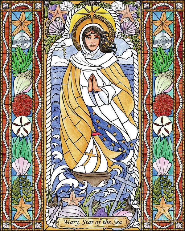 Our Lady Of The Sea Art Print featuring the painting Our Lady Star of the Sea by Brenda Nippert