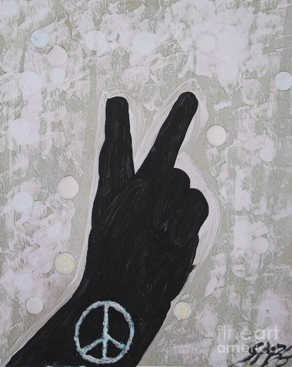Sillouette Art Print featuring the painting Peace for FooFoo by Sean-Michael Gettys