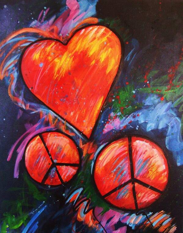 Heart Art Print featuring the painting Peace Heart 3b by Carol Suzanne Niebuhr