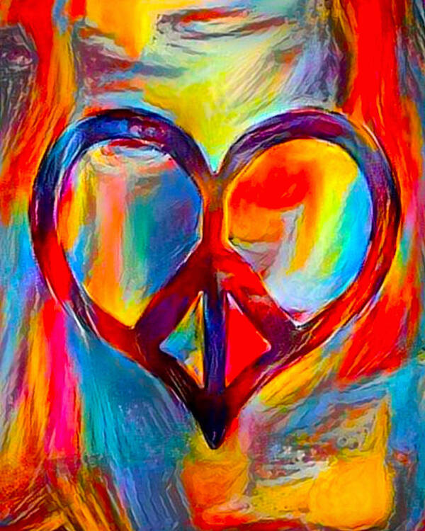 Peace Art Print featuring the digital art Peace Of My Heart - Multi by Artistic Mystic