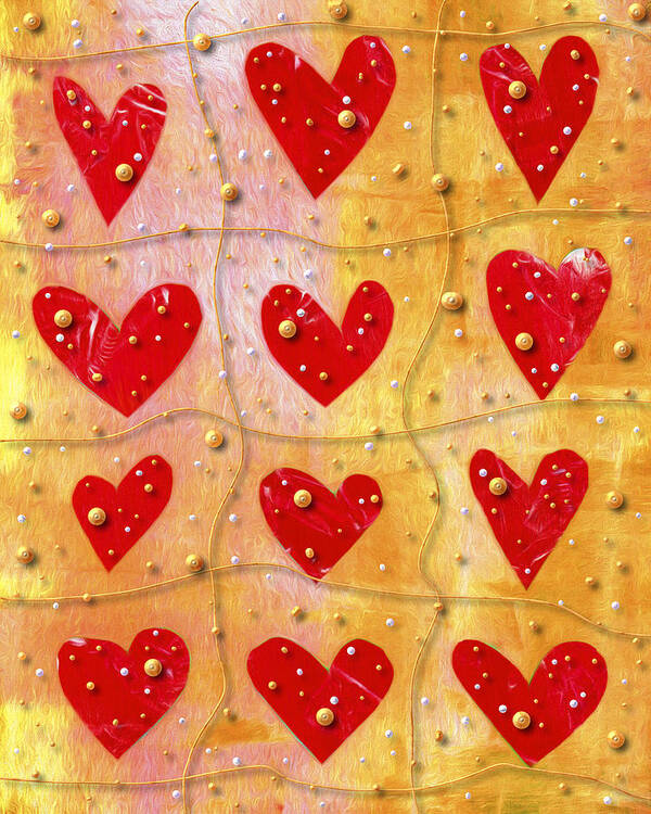 Hearts Art Print featuring the photograph Pearly Hearts Valentine by Carol Leigh