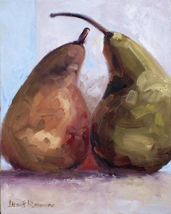 Pears Art Print featuring the painting Pears Two by Lewis Bowman