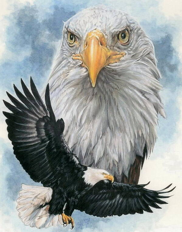 Bald Eagle Art Print featuring the mixed media Peerless by Barbara Keith