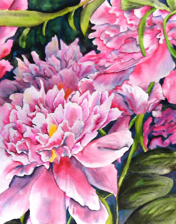 Peony Art Print featuring the painting Peony in Pink by Diane Ziemski