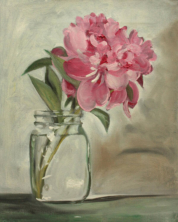 Still-life Art Print featuring the painting Peony by Sarah Lynch