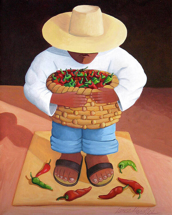 Mexican Art Print featuring the painting Pepper Boy by Lance Headlee