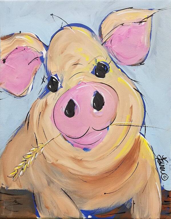 Pig Art Print featuring the painting Petunia by Terri Einer