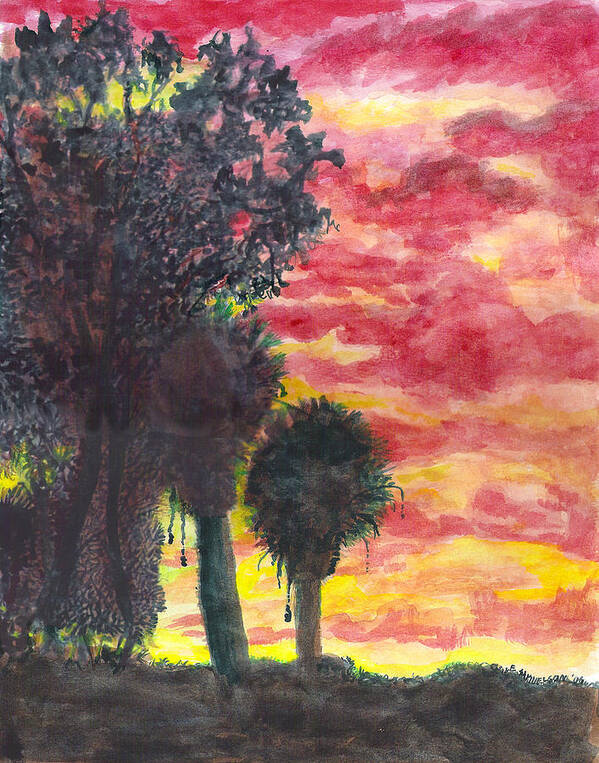 Phoenix Art Print featuring the painting Phoenix Sunset by Eric Samuelson